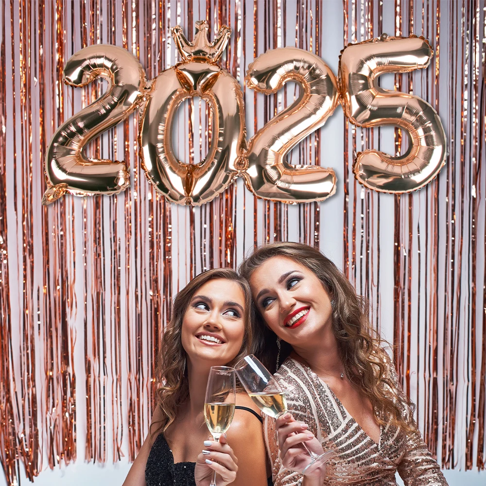 1 шт. золотые серебряные розовые шары из алюминиевой фольги с цифрами 2025 Новым