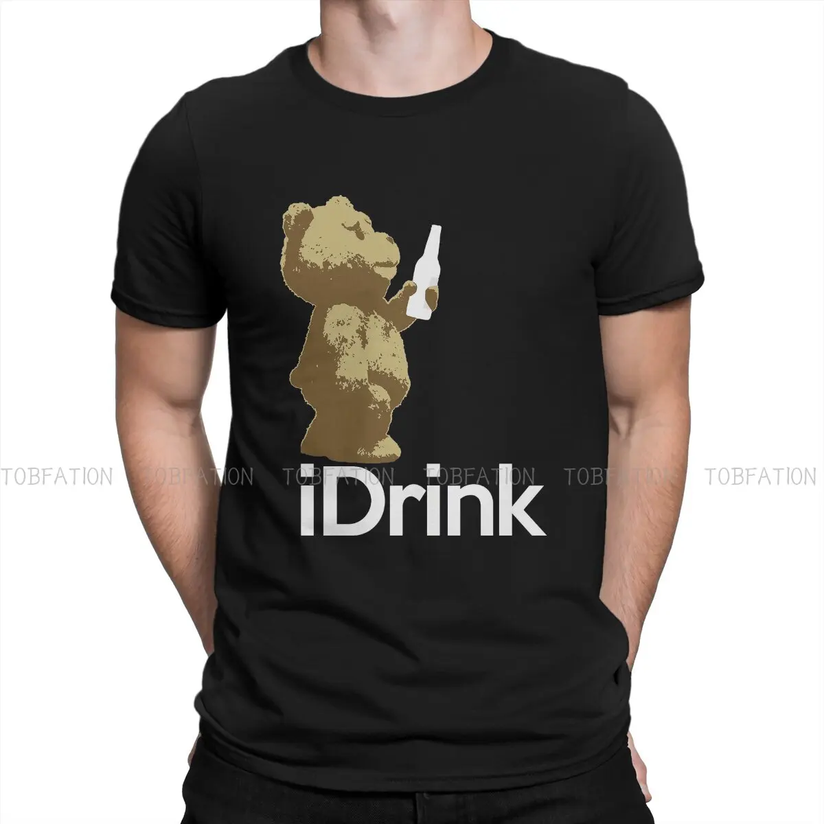 

Футболка I Drink Ted с круглым вырезом, Оригинальная футболка из ткани Тедди с мишкой Тедди, Мужская одежда, индивидуальная пушистая распродажа