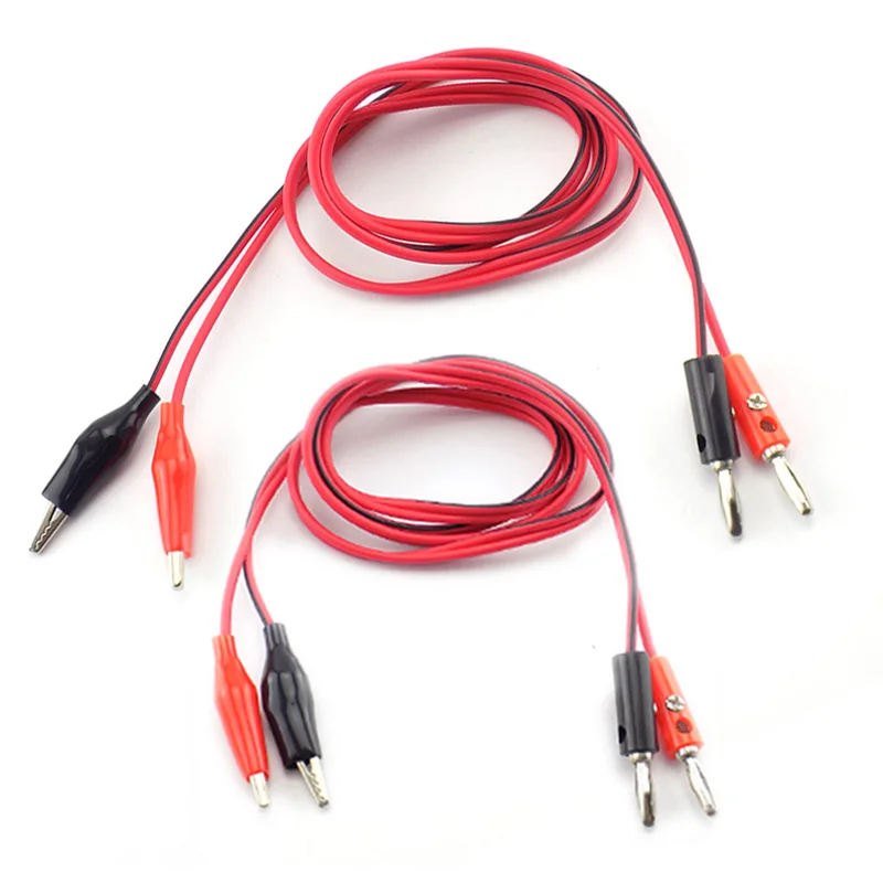 

1/2 Pair 4mm Banana Plug with Alligator Clip electric to AV Electrical Clamp Test Lead cord Cable Connectors wire for Multimeter
