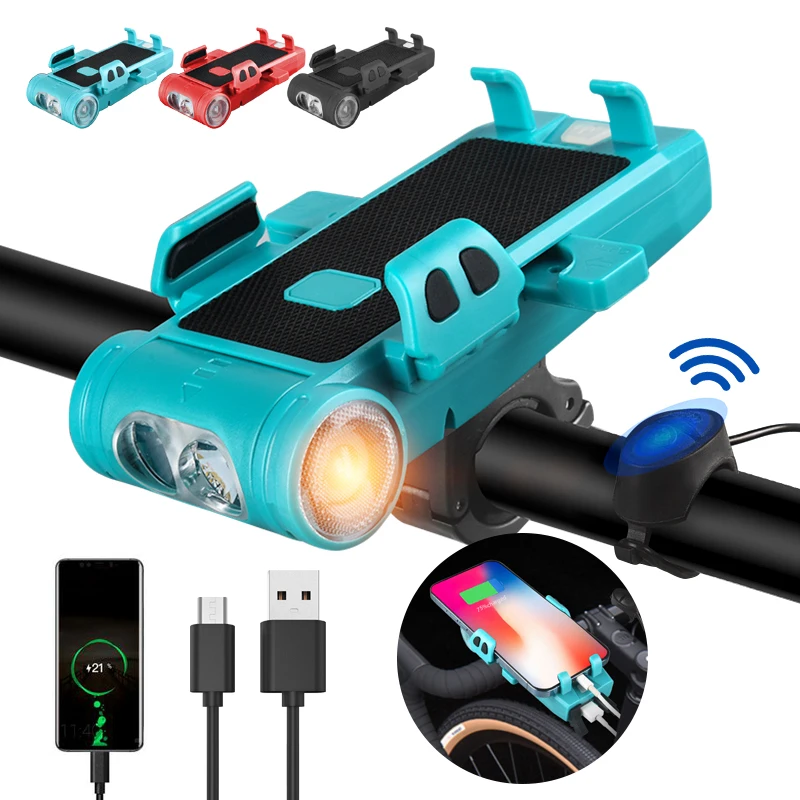 

Светильник СВЕТОДИОДНЫЙ фонарь 5 в 1, головная лампа T6 для горного велосипеда, USB-зарядка, освещение для горного велосипеда, держатель телефо...