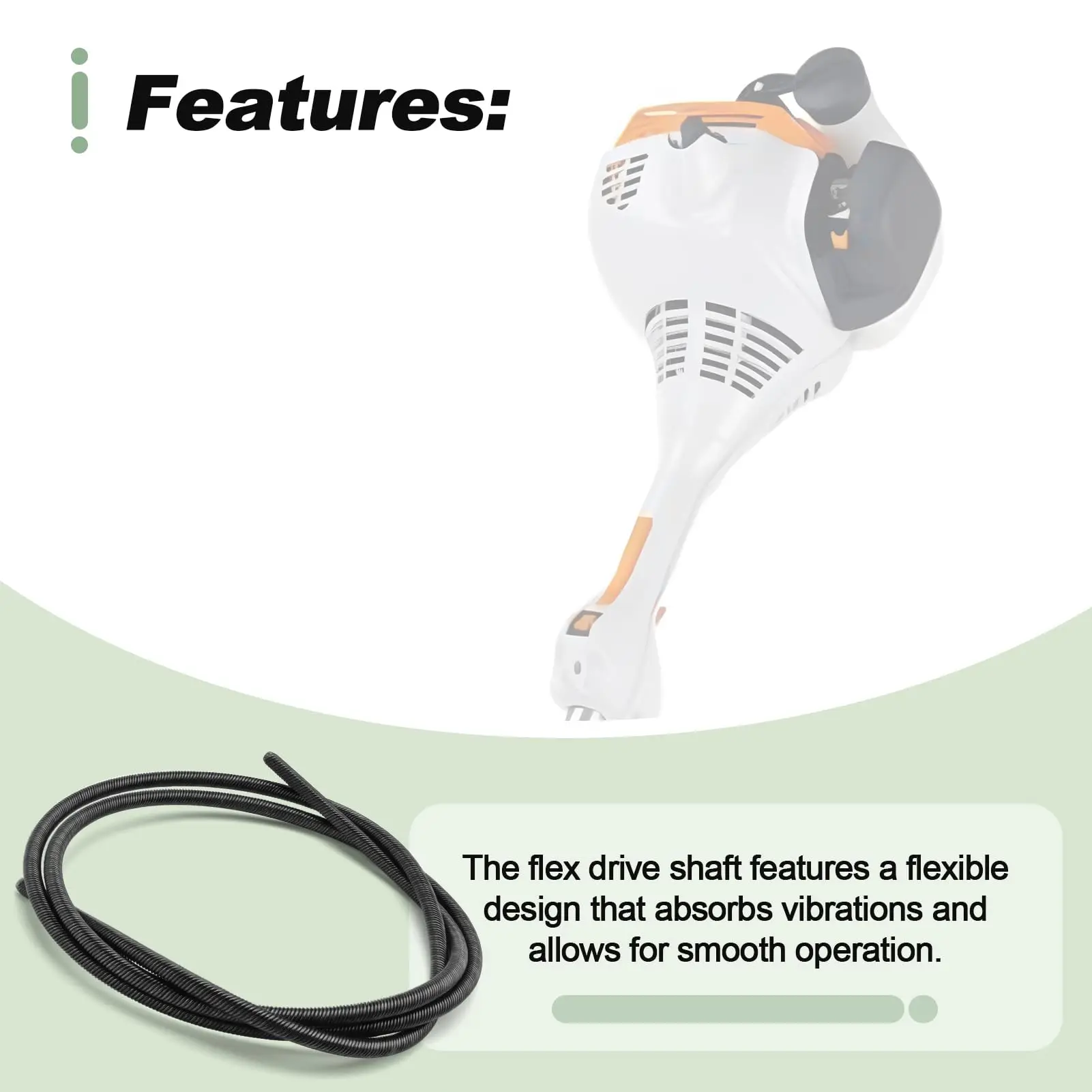 Фото Запасной гибкий приводной вал, совместимый с кусторезами Stihl FS38 FS40 FS44 FS45 FS46 FS50 для садовых инструментов. №4