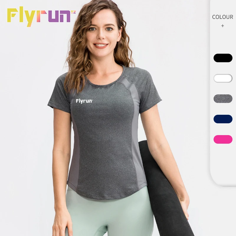 

Women's Tight Yoga Shirt Short Sleeve Round Neck Sports T-shirt Mesh Breathable High Elastic Quick Dry Running Fitness Clothes
