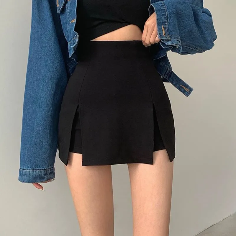 

Faldas Y2k Skirts Women Black Fashionable Bodycon Ins All-match Streetwear Summer Female Asymmetrical Mini Sexy Korean Chic Kpop