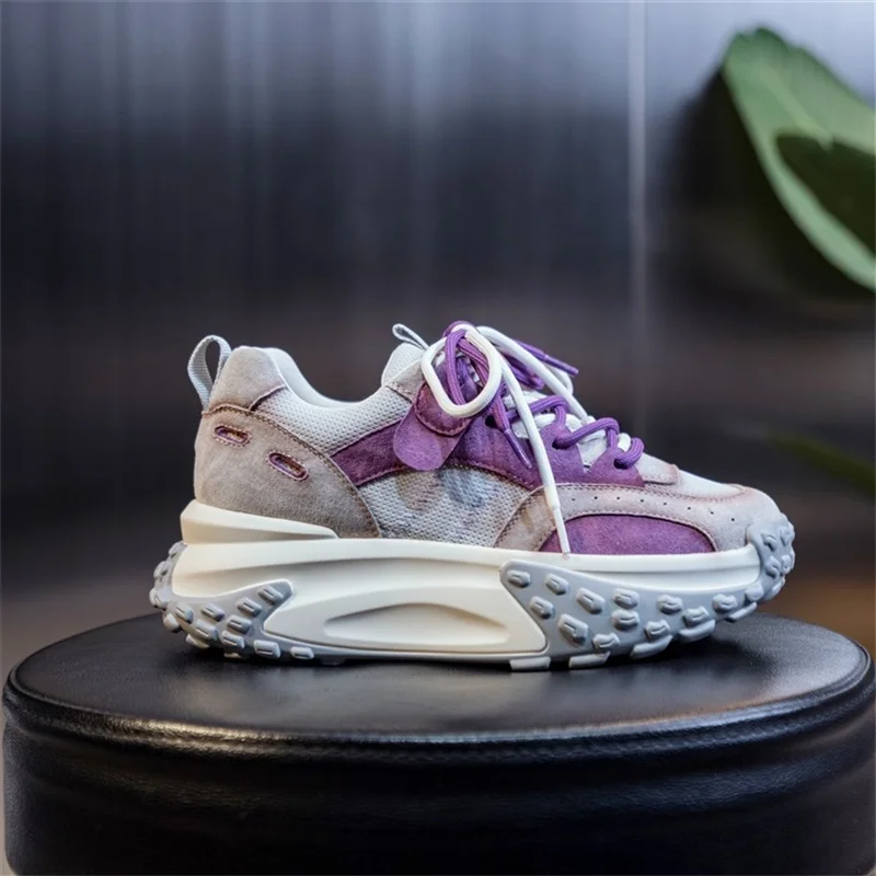 High Quality Women Sneakers Patchwork Lace Up Ladies Flats Outdoor Running Walking Shoes Comfortable Breathable Female Footwear