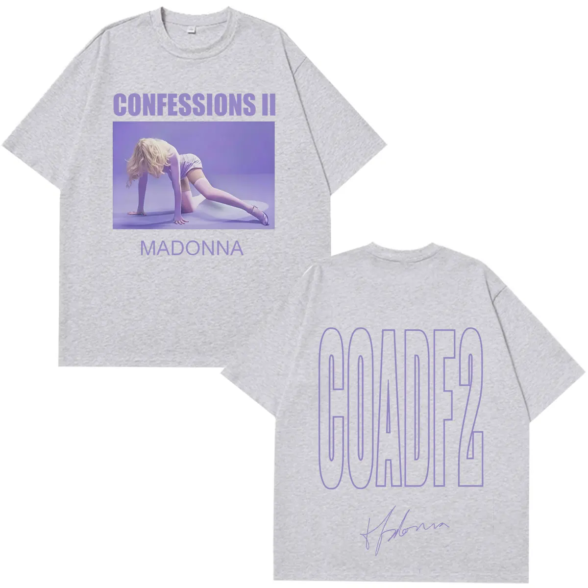 Фото Футболка с принтом Madonna CONFESSIONS II Album Tour 2026, модная футболка для мужчин и женщин, летние свободные повседневные хлопковые винтажные футболки, топы №2