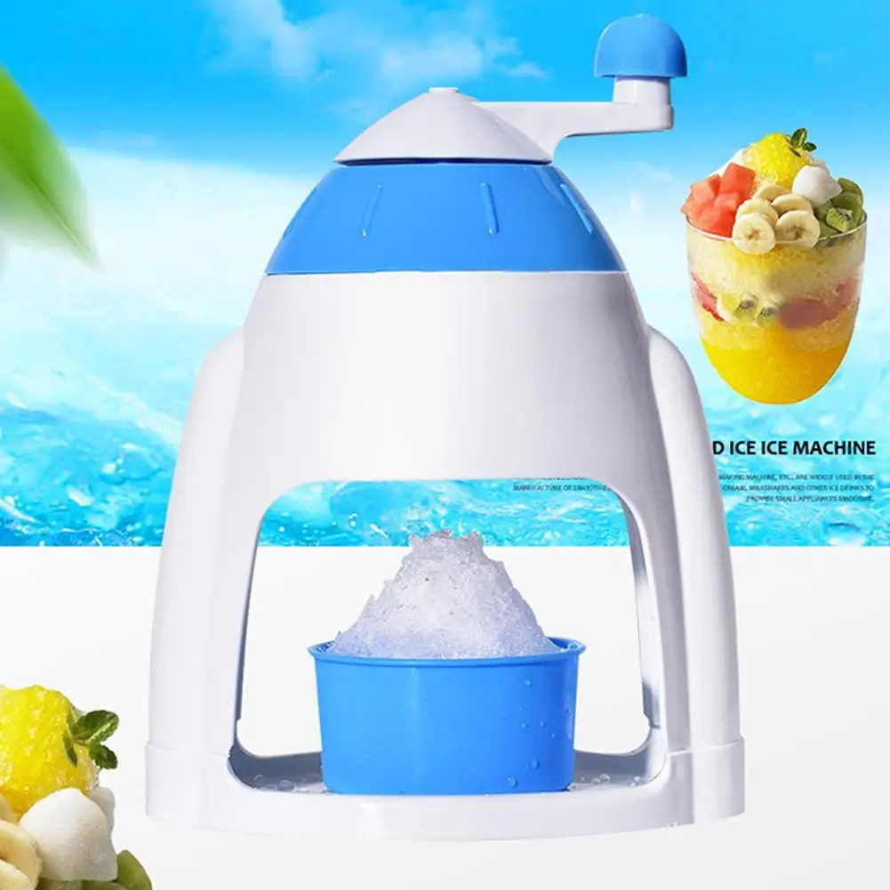 

Дробилка льда «сделай сам» с синей ручкой, ручная портативная машинка для приготовления льда, домашняя маленькая машинка для приготовления снега, конуса, смузи, льда, бритва для льда