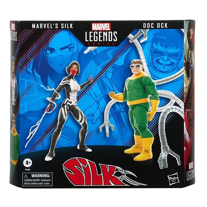 Hasbro Marvel Legends Spider-Man 60th Anniversary Doc Ock Octopus Silk 2-Pack Action Figure Model Toy 6 Inch