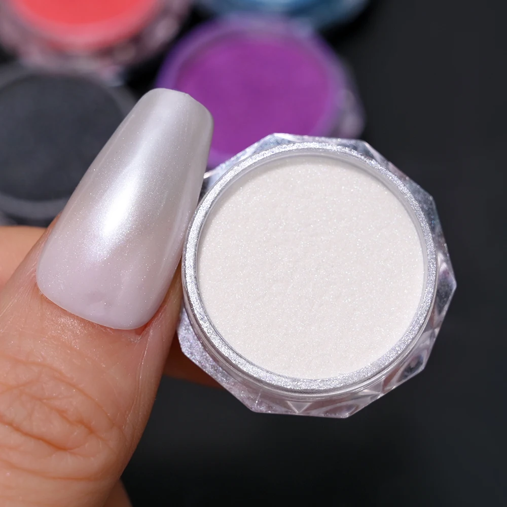 

White Shell Mirror Powder Gradient Nail Glitter Pearl Pigment Magic Chrome Dust Ombre Manicure Neon Decoration DIY Nail Supplies