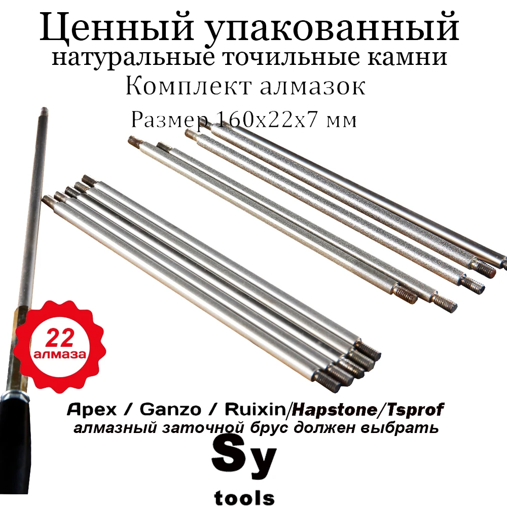 Цилиндрический алмазный точильный камень для заточки ножей от Ruixin Pro RX008 с фиксированным углом заточки полукруглого и зубчатого лезвия, зернистостью 80#-3000#.