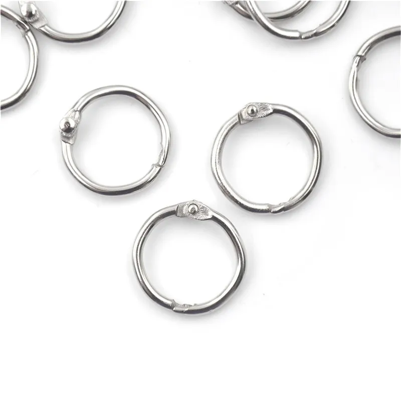 

50 Pcs Staple Book Binder 20mm Outer Diameter Loose Leaf Ring Keychain Amazing Convenience Tool for Book Binder Ring
