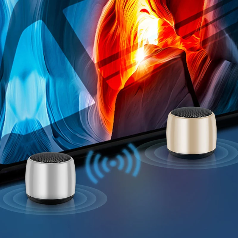 Динамик Bluetooth Металлический HiFi TWS Громко Водонепроницаемый Мини-Динамик