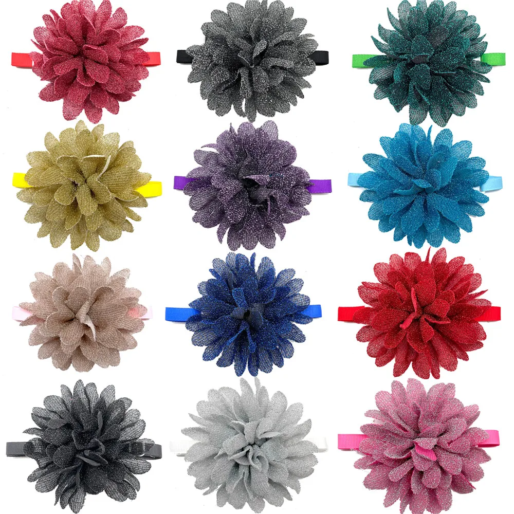 

50/100pcs Flowers Style Pet Supplies Pet Dog Cat Bowtie Dog Collar Mixcolor Cute Flower Pet Supplies Dog Bow Tie for Small Dogs