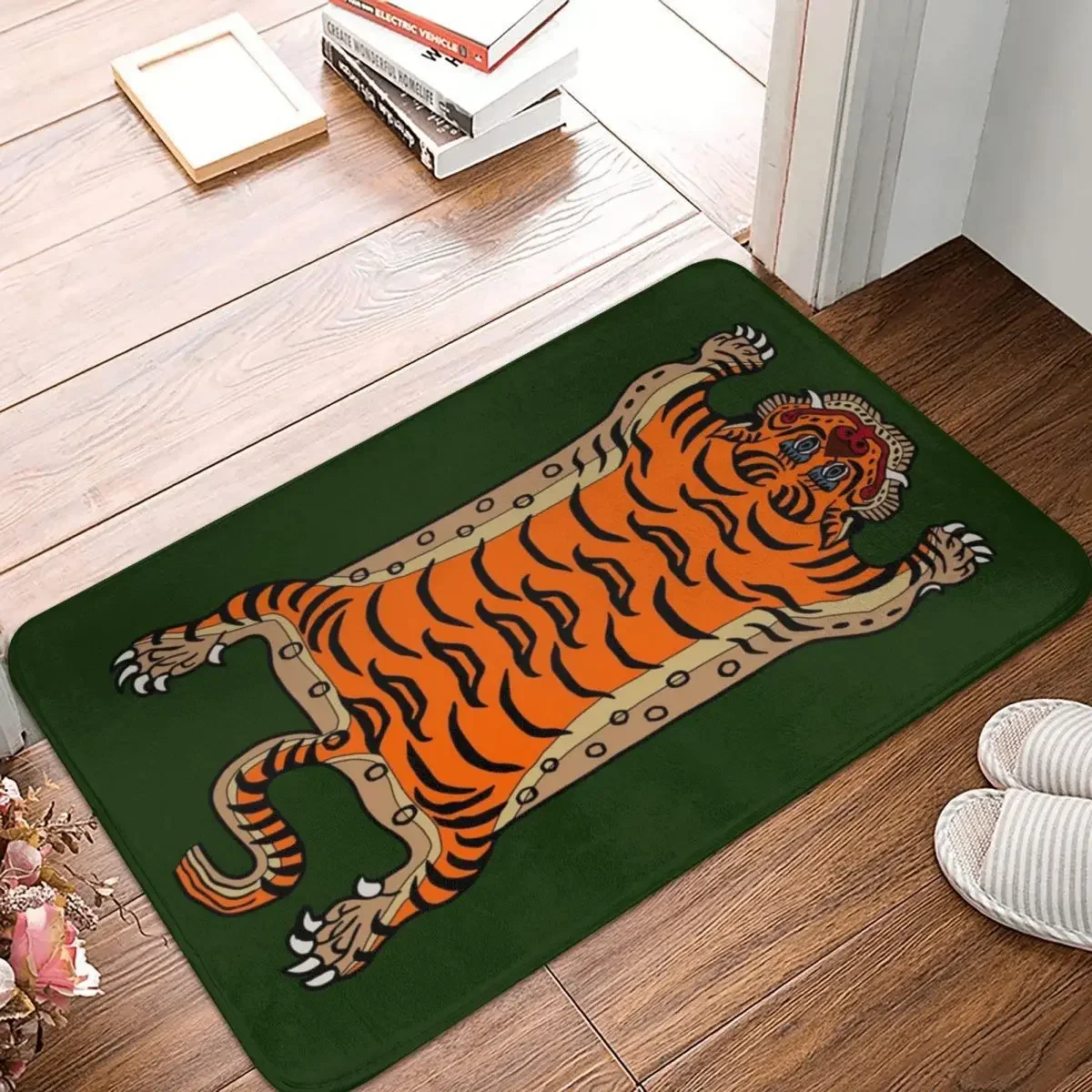 Тибетский тигровый коврик полиэстер напольный для ног Нескользящая подушка
