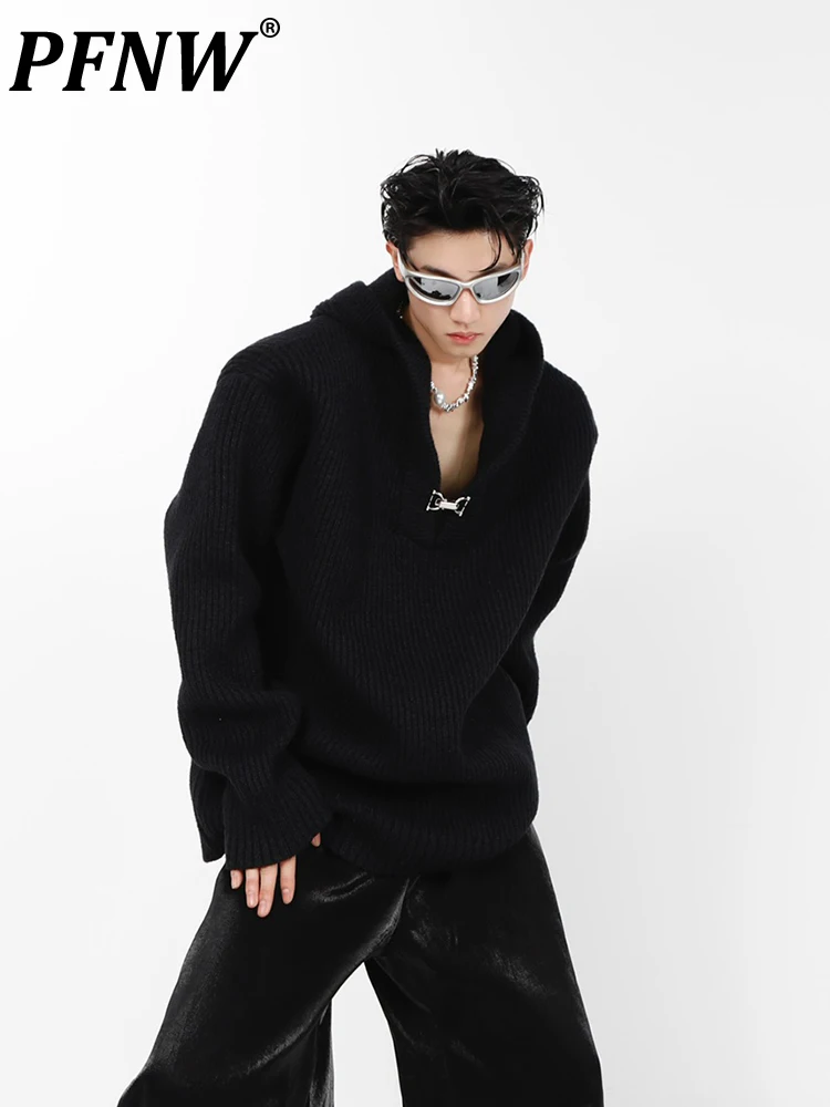 

PFNW Autumn Winter New Tide Darkwear Sweater Solid Loose Knitted Sweatshirt Simple High Street Fashion Tide Pullover 12A6134