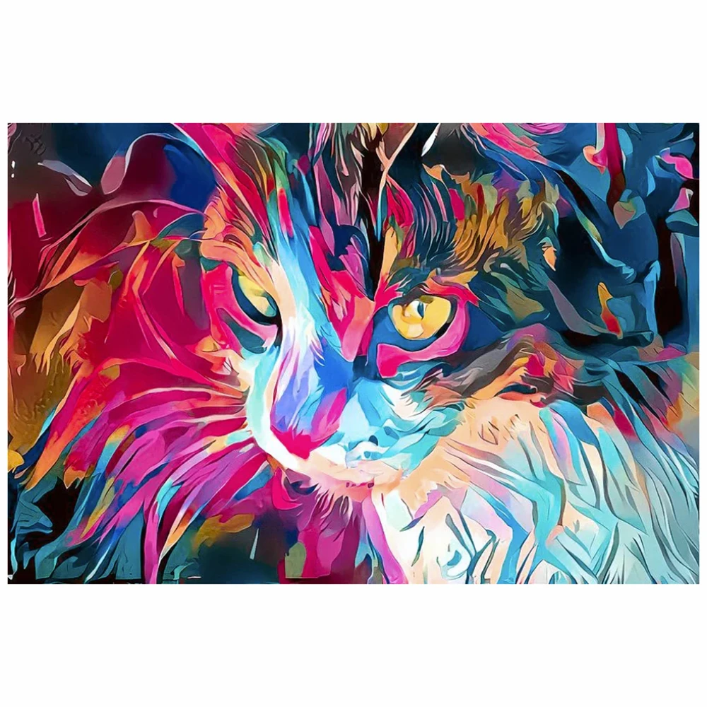

DIY 5D diamond painting cross stitch set oil painting cats full diamond embroidery mosaic animal decorative painting gift