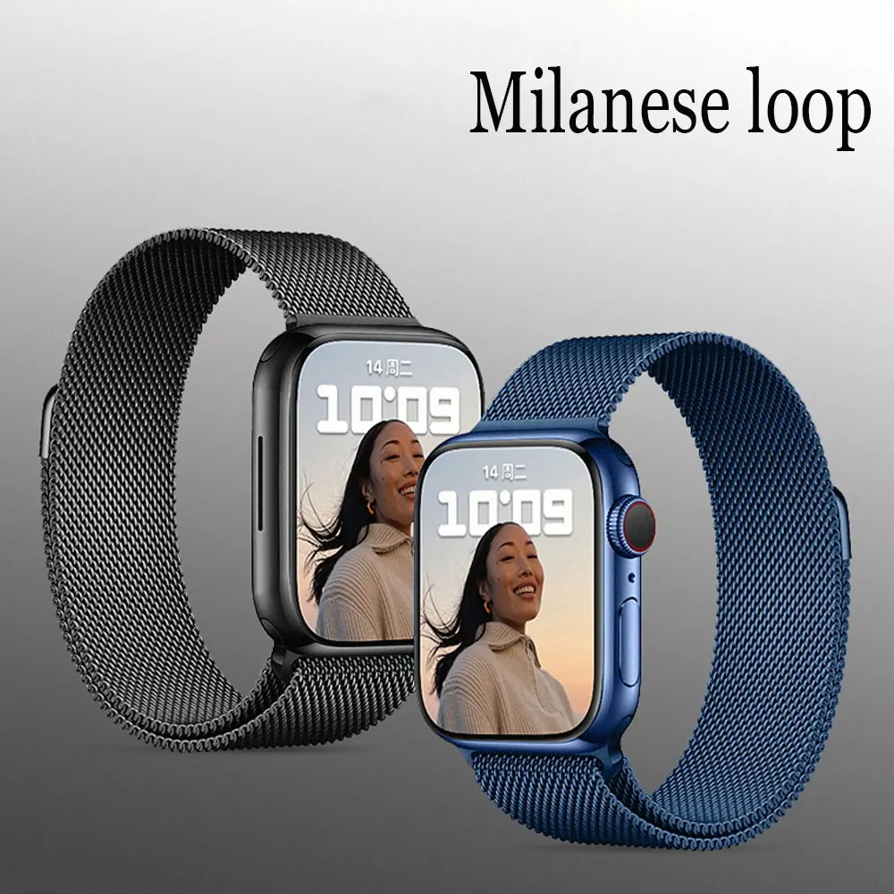 

Ремешок магнитный для Apple Watch 44 мм 38/42 мм iWatch 3 4 5 SE 6 7, браслет из нержавеющей стали для Apple watch band 45 мм/40