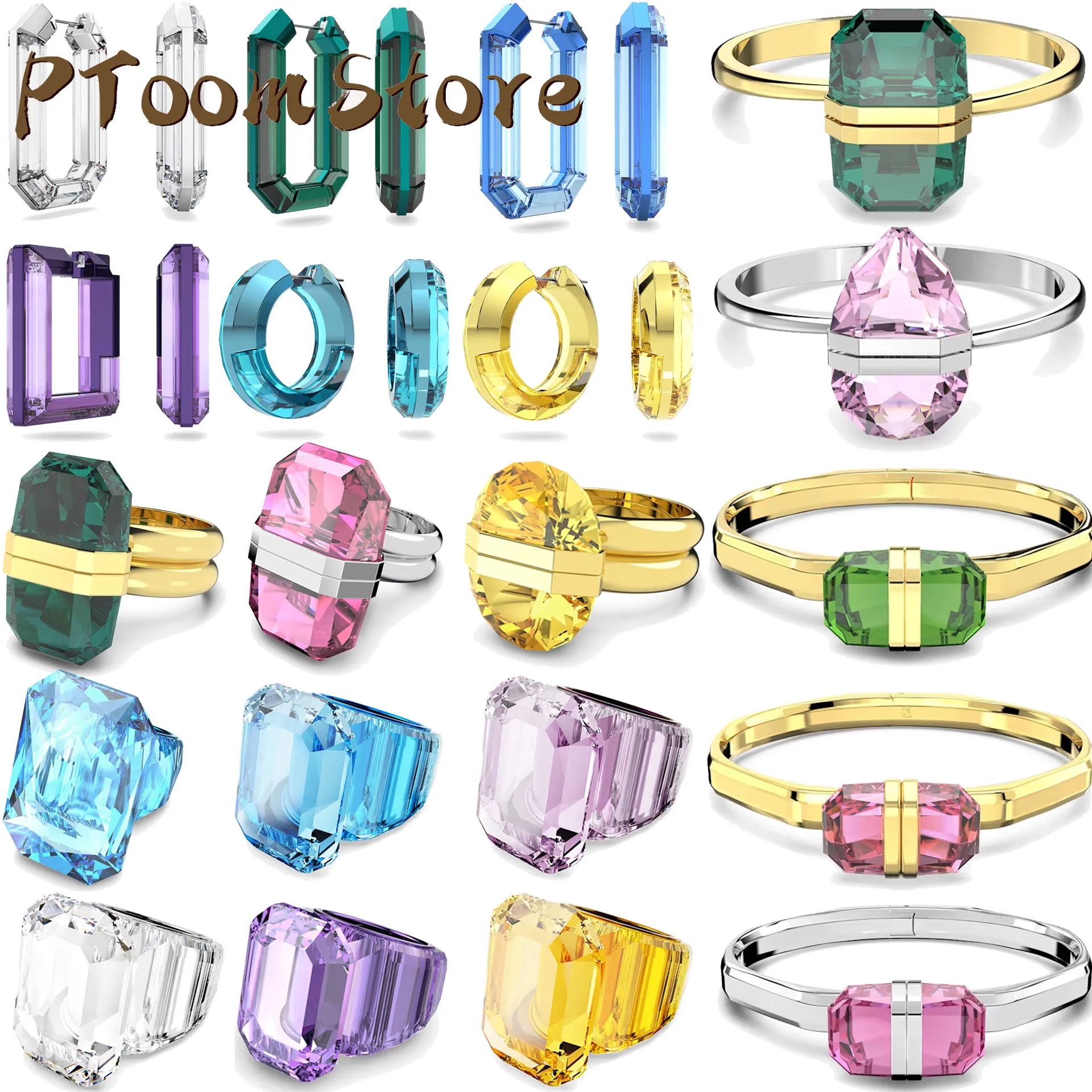 

Original Lucent 2024 Luxury Quality Jewelry Trendy Shiny Crystal Necklace Bracelet Earrings Fine Jewelry for Woman With Logo