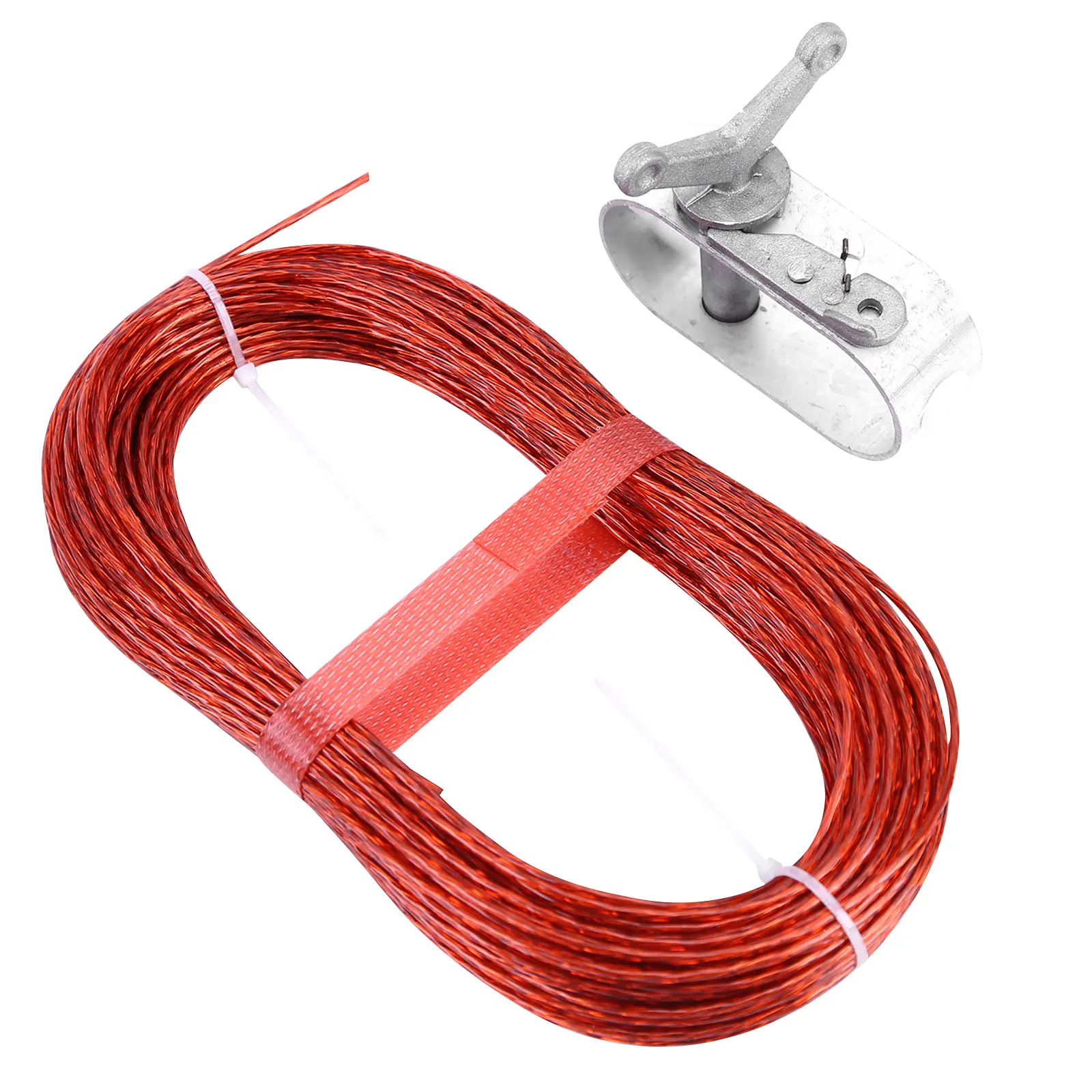 

Pro Swimming Pool Cover Cable Winch Kit 100ft for Above Ground Swimming Pool Cover Plastic-coated Wire Fastener