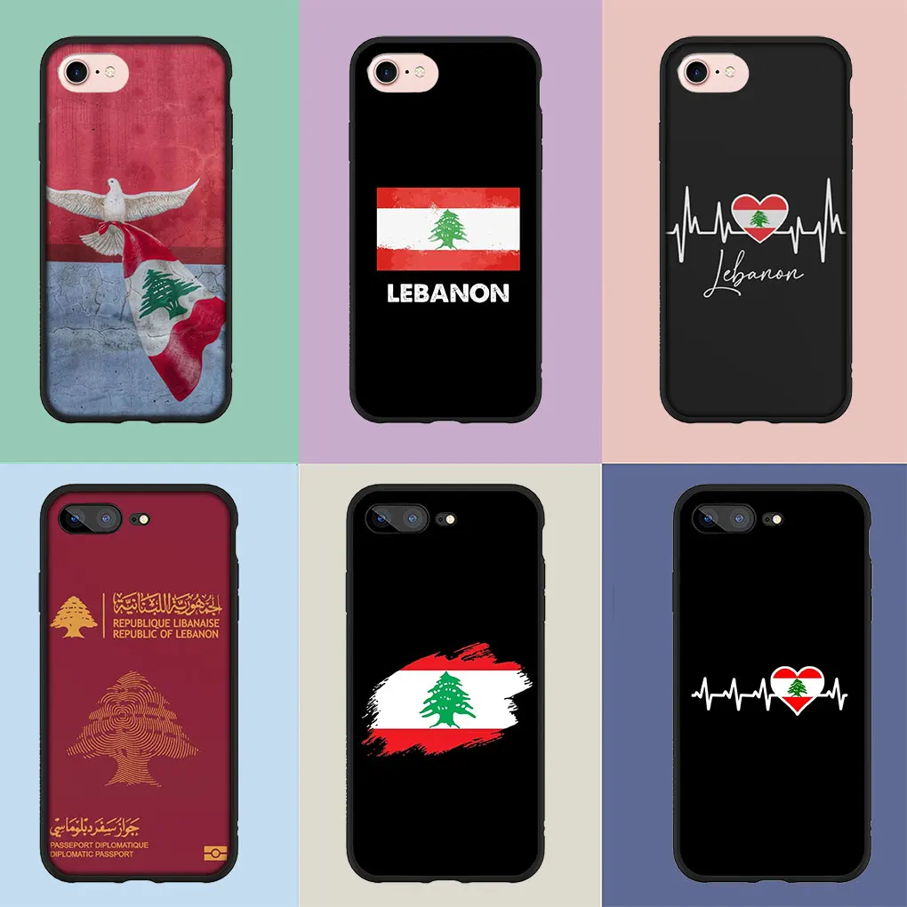 Red Lebanon Flag Soft Cover Case for Apple iPhone 15 14 13 12 Mini 11 Pro X XR XS Max 7 8 Plus + 15+ Phone Casing