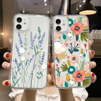 clear phone flower case for huawei p30 lite p40 p30 pro case honor 50 9x 8a 60 10i 20i 20 10 9a 8x 8s 10x nova 8i 5t soft funda