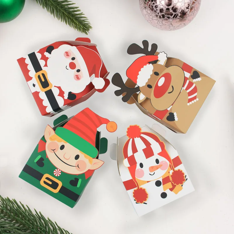 

Merry Christmas Candy Box Creative Muffin Box Square Carry Box Gift Box Xmas Hand Cake Pastry Box Christmas Decor For Home Noel