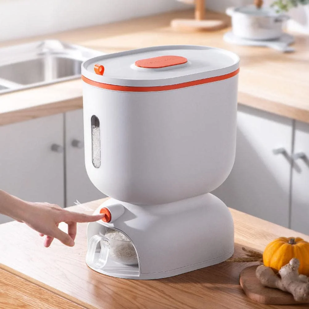 

Bucket Grain Rice Box Rice Storage Cereal Organization Food Dry Dispenser Tank Container Rice Kitchen PressType Storage Food