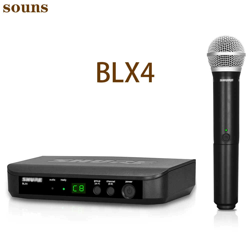 

Беспроводной микрофон BLX4 BLX4R, комплект BLX UHF с двойным микрофоном, беспроводная система для караоке, выступления на сцене, микрофон BLX4 PG58 с ло...