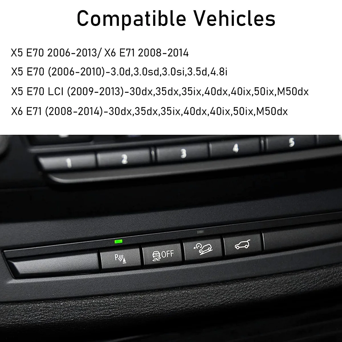 Крышка кнопки переключения датчика парковки автомобиля для BMW X5 E70 2006-13 X6 E71 2008-2014