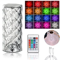 usb crystal lamp 16 color changing rgb remote touch lamp romantic rose diamond table lamps for bedroom party dinner decoration