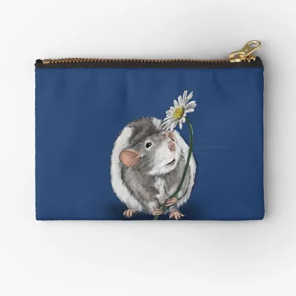 

A Rat And A Daisy Zipper Pouches Panties Women Socks Bag Key Wallet Small Pocket Pure Packaging Coin Men Storage Cosmetic Money