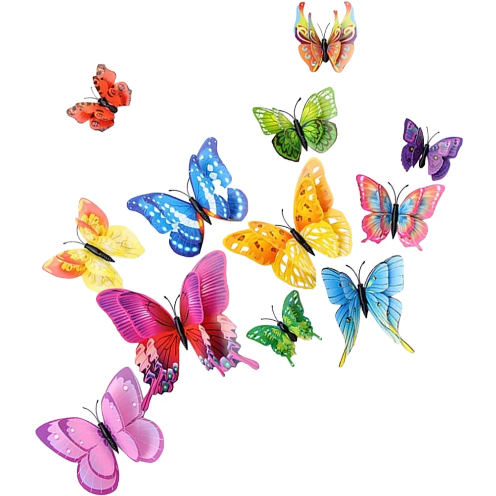 

48pcs Butterflies Refrigerator Decor 3d Butterflies Magnetic Stickers Home Decorations