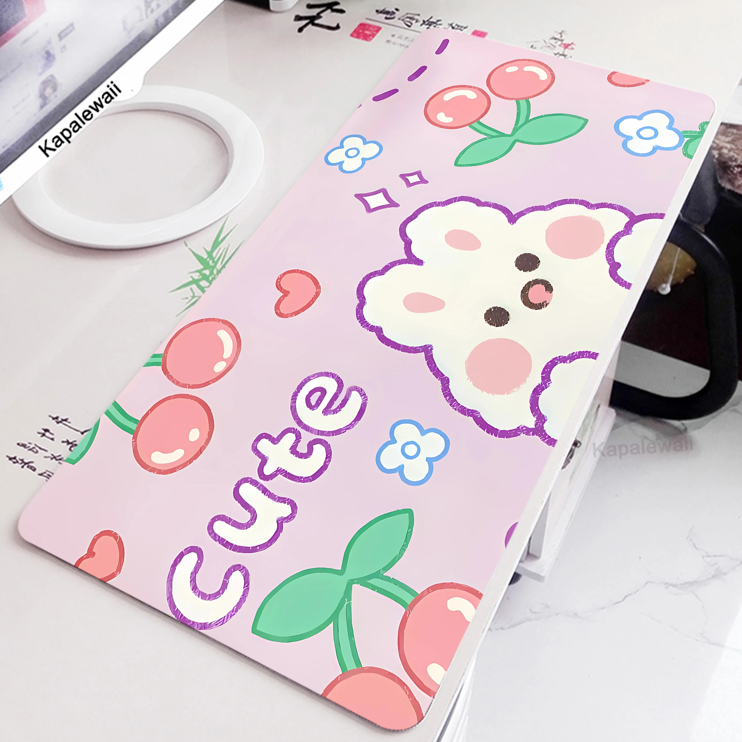 

Large Mousepad Kawaii Pink Mouse Pad Cute Mouse Mat XXL Mause Pad Keyboard Pads Desk Mat Rubber Table Carpet 900x400mm Dog Rug