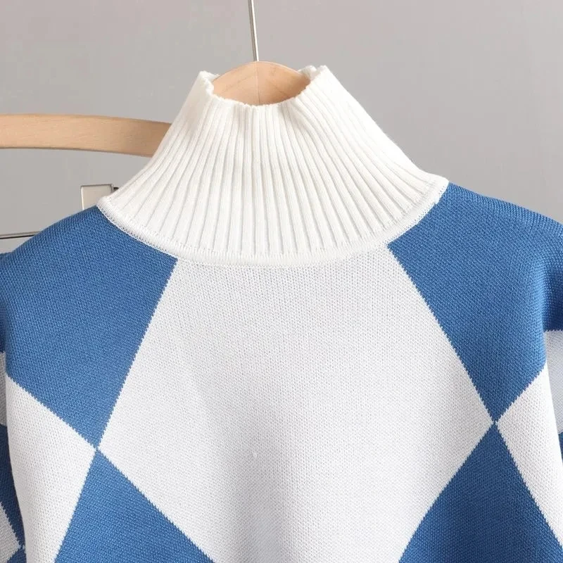 Женский трикотажный комплект из 2 предметов повседневный свободный свитер с