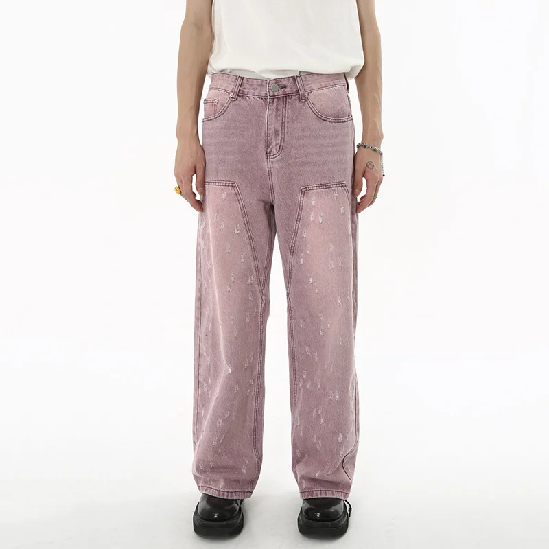 

Мужские брюки SYUHGFA, модная изношенная уличная одежда в стиле хип-хоп, повседневная одежда, корейский стиль, с дырками, модные мешковатые джинсы