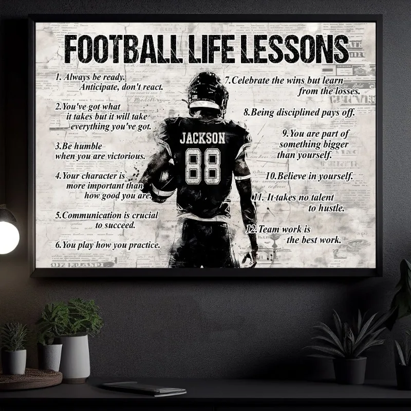 Ретро вдохновляющие цитаты постер Спорт Борьба Футбол жизнь уроки