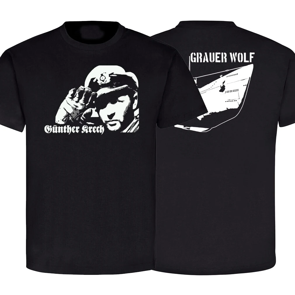 

Kapitänleutnant Günther Krech - WWII German Marine Grey Wolves Submarine T Shirt. New 100% Cotton Short Sleeve O-Neck T-shirt