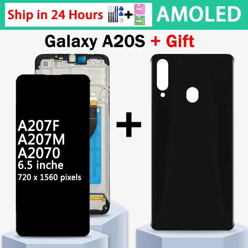 Оригинальный дисплей 6,5 дюйма для Samsung Galaxy A20s LCD A207M A2070 SM-A207F, дисплей с сенсорным экраном, запасные части для Samsung A20S A207 LCD