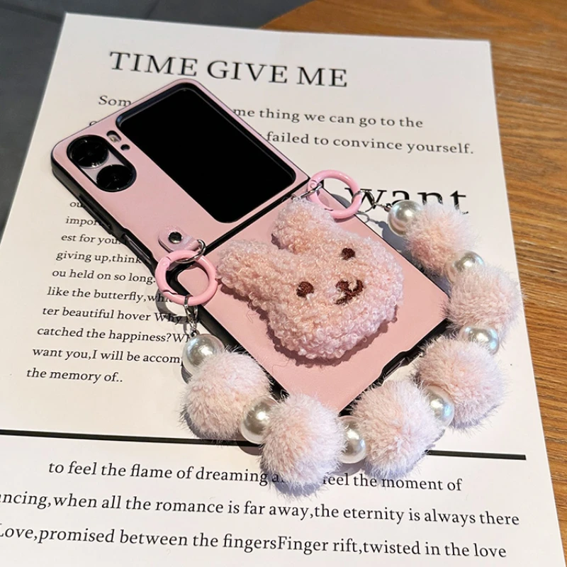 

For OPPO Find N2 Flip Case,Cute Cartoon Pu Material Cover for Find N2 Flip,Funda OPPO Find N2 Flip with Strap