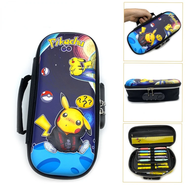 Пенал Pikachu с кодовым замком для мальчиков и девочек чехол карандашей большой