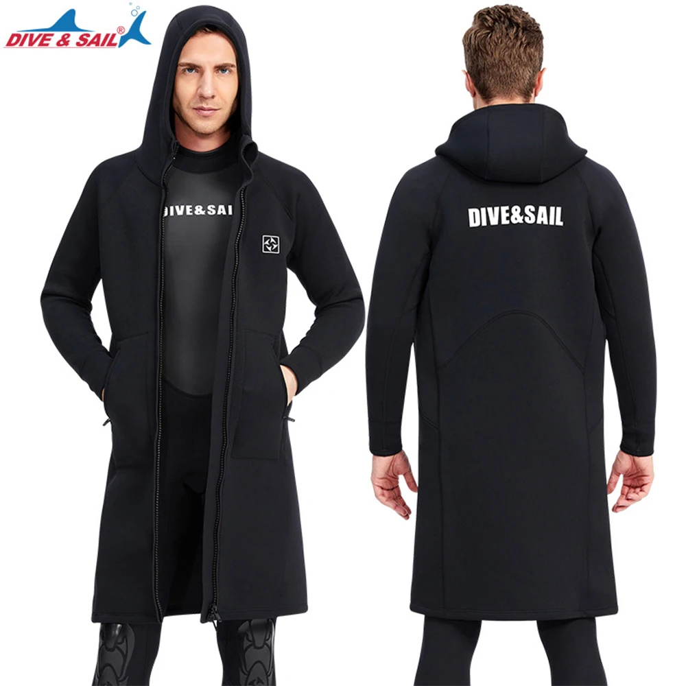 Dive & sail diving suit 3mm one-piece hooded diving suit thickened warm windbreaker paddleboard sailboat surfing Cloak