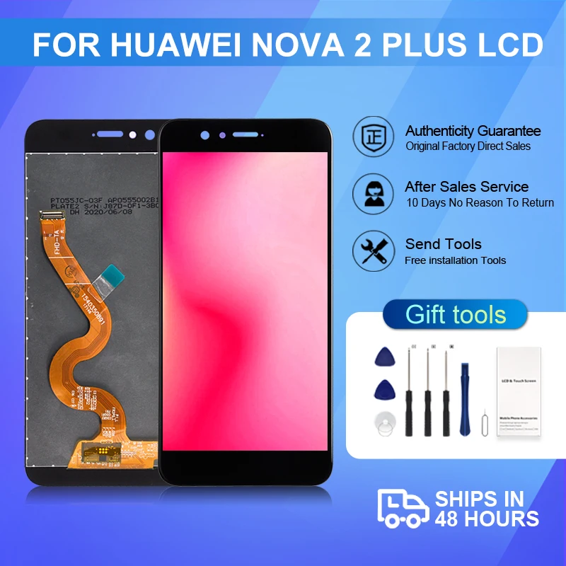 

1Pcs 5.5 Inch Nova 2 Plus Display For Huawei P10 Selfie Lcd Touch Panel Assembly Digitizer BAC-L03 L21 AL00 Screen With Tools