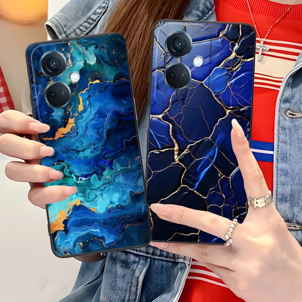 Luxury Golden Stone Mobile Cell Phone Case for OPPO Find X5 X3 X2 A93 Reno 8 7 Pro A74 A72 A53 Black Soft Cover Shell