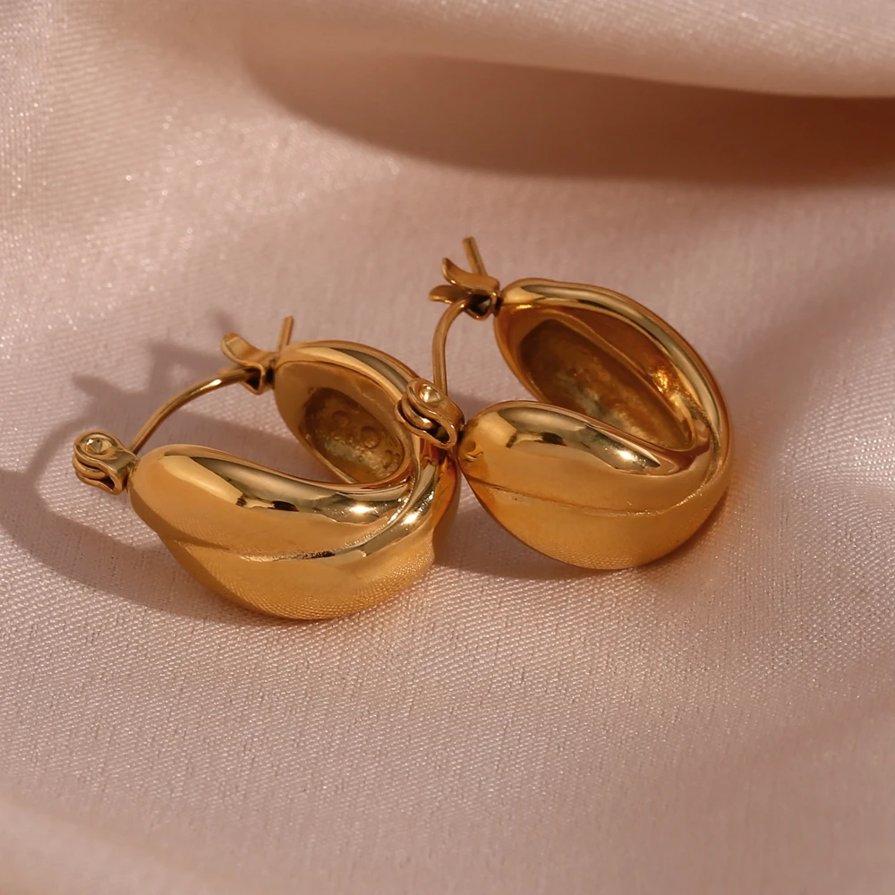 

Женские Простые объемные серьги-кольца, маленькие позолоченные серьги из нержавеющей стали, Y2K, 2023