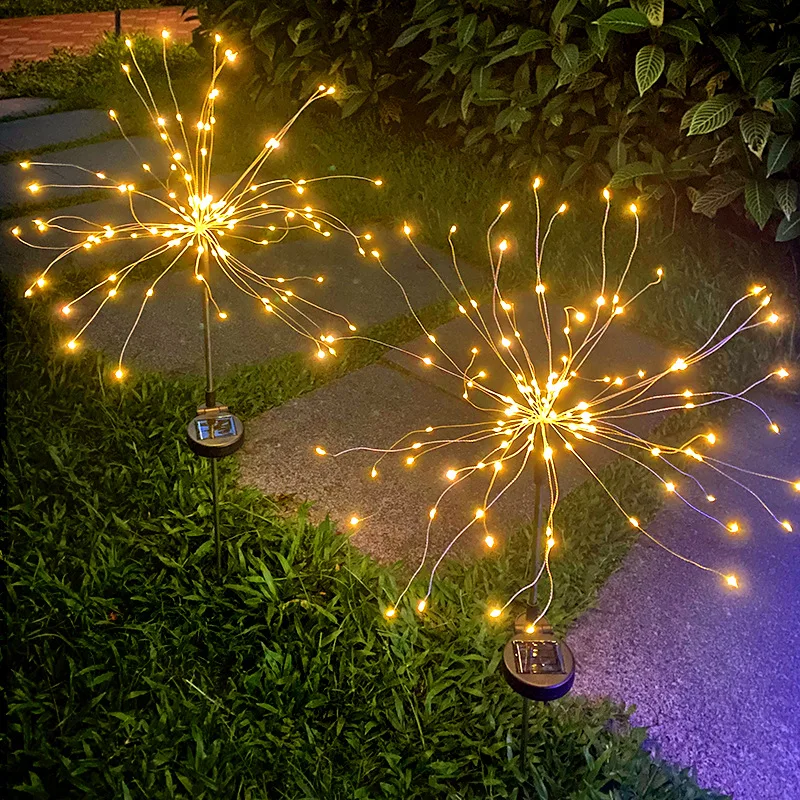 

Solar Fireworks Lights, Outdoor Waterproof Led Copper Wire Colored Lights, Floor Lamps, Courtyard Garden Decoration Ambient