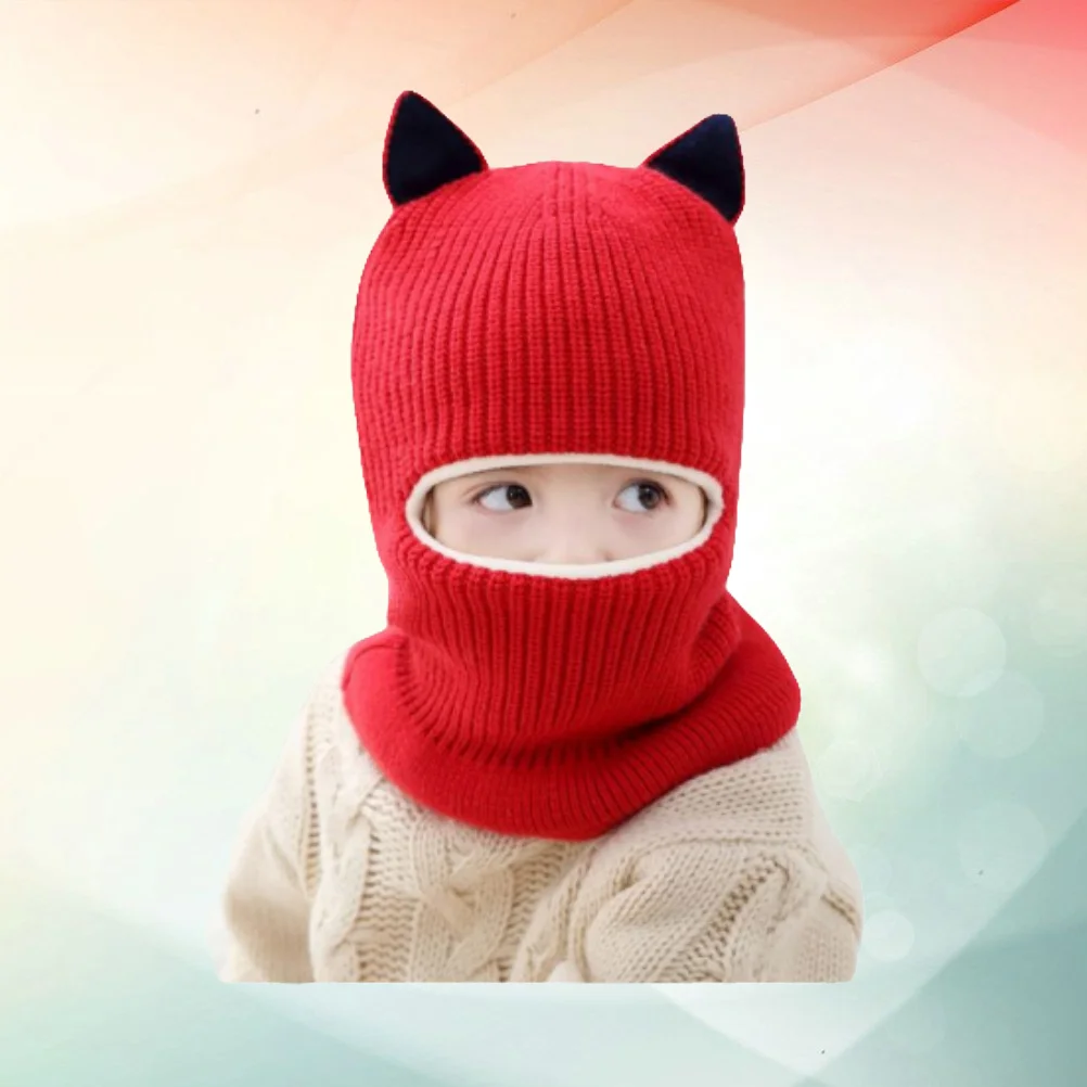 

Winter Warm Kids Face Scarf Hat Mask Boy Knit Baby Thickend Knitted Outdoor Set Cover Baby boy