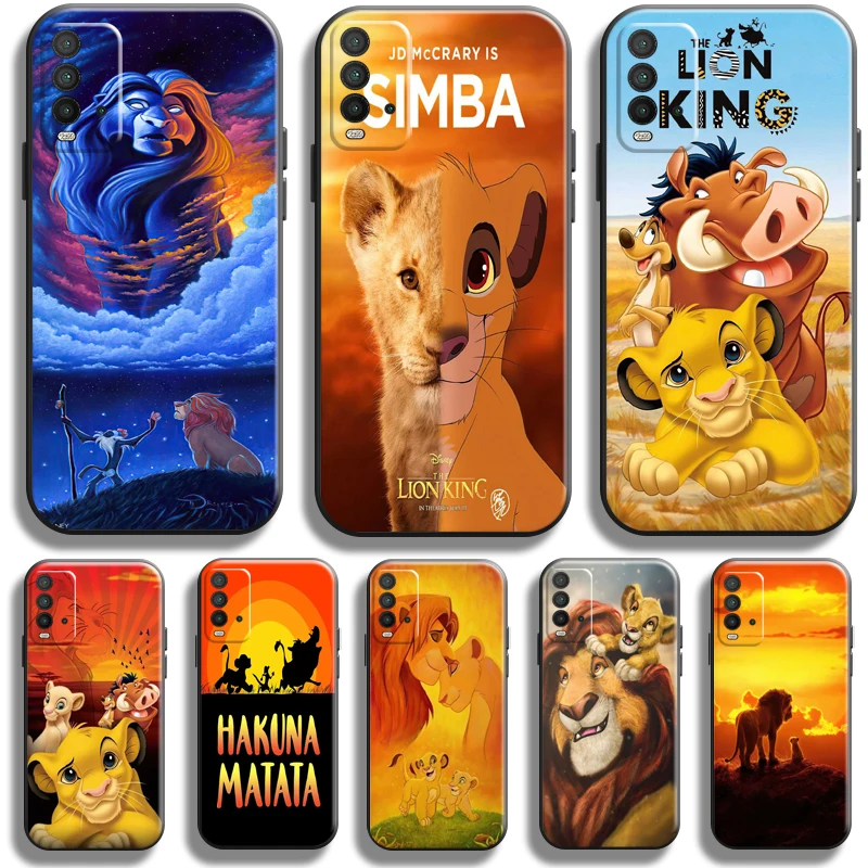 

Disney The Lion King Simba For Xiaomi Redmi 9T Phone Case For Redmi 9T Case Black Liquid Silicon Funda Coque Back