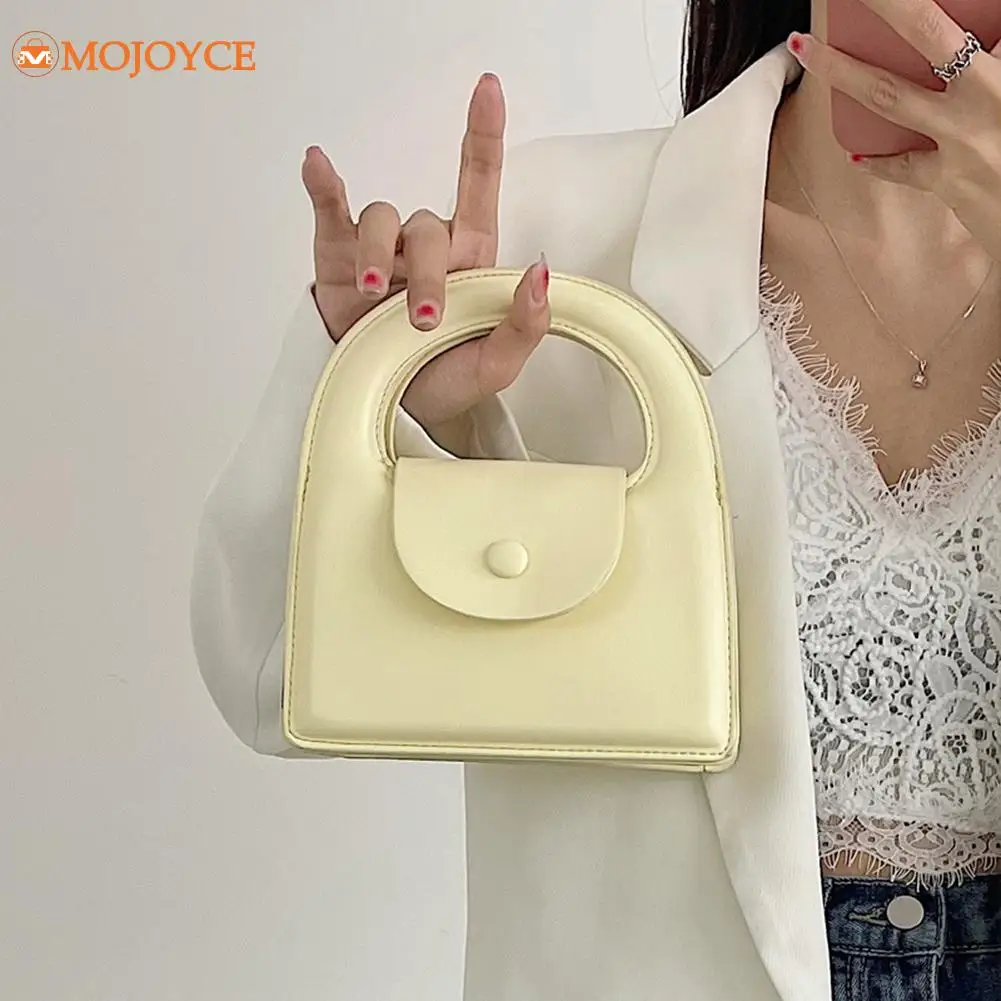 

Mini Candy Color Handle Bag Shoulder Bag PU Leather Spring Trendy Women Luxury Brand Handbag Shopper Tote Street Crossbody Bags