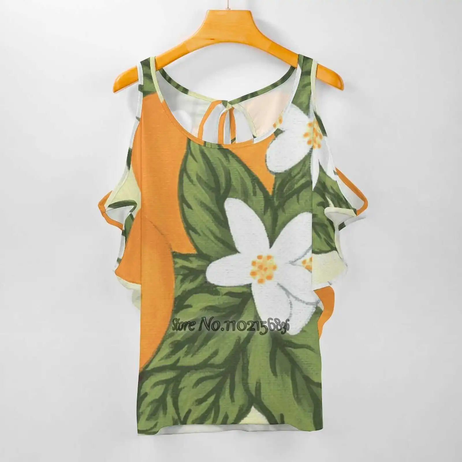 

Женская футболка с изображением апельсинов и цветков, футболка с принтом для весны и лета, пуловер, топ с изображением апельсинового цветка,...