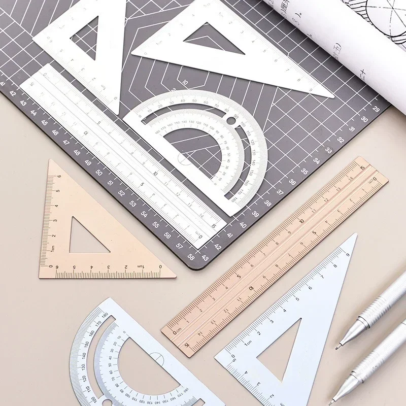 Треугольный транспортир 4 шт. прямые линейки измерительные инструменты