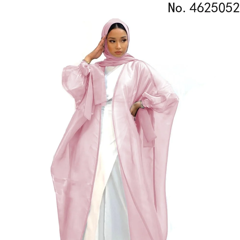 Ramadan Eid Mubarak Kaftans For Women Robe Kimono Femme Musulmane Satin Maxi Abaya Dubai Turkey Islam Arabic Muslim Dress Caftan